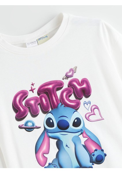 Yeni Sezon Bisiklet Yaka Stitch Baskılı Kız Çocuk Pijama Takımı modelleri