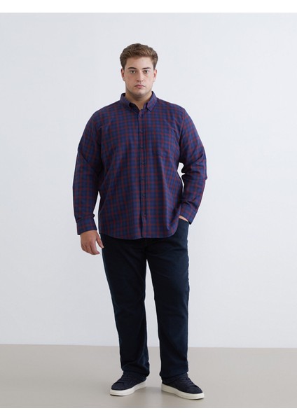 Yeni Sezon Büyük Beden Regular Fit Uzun Kollu Ekose Erkek Gömlek fiyatları