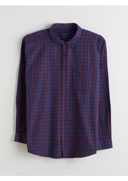 Yeni Sezon Büyük Beden Regular Fit Uzun Kollu Ekose Erkek Gömlek indirimleri