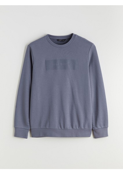 Yeni Sezon Bisiklet Yaka Baskılı Erkek Sweatshirt indirimleri