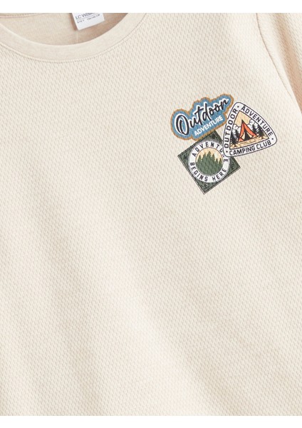 Yeni Sezon Bisiklet Yaka Baskılı Erkek Çocuk Pijama Takımı modelleri