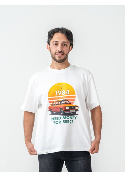 Unisex Erkek/kadın Oversize Bisiklet Yaka %100 Pamuk Serçe Baskılı T-Shirt modelleri