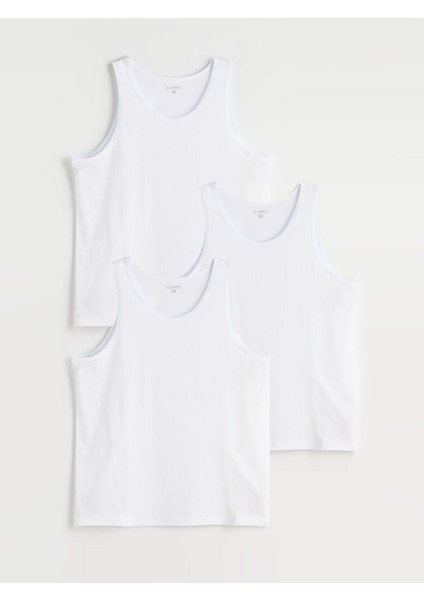 Yeni Sezon Büyük Beden U Yaka Penye Erkek Atlet 3'lü