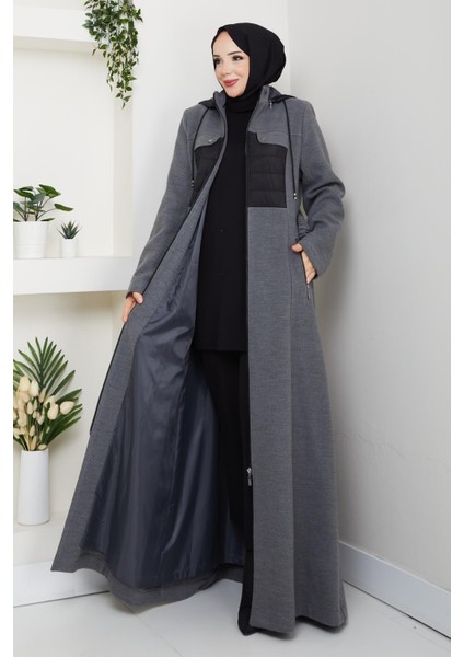 Kışlık Kaşe Kadın Gri Pardesü Genç Spor Büyük Beden 58004 fiyatları