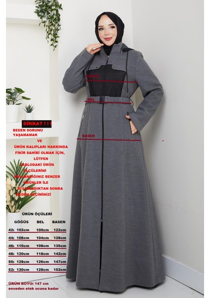 Kışlık Kaşe Kadın Gri Pardesü Genç Spor Büyük Beden 58004 fırsatları