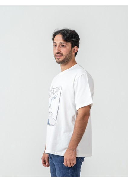 Unisex Erkek/kadın Oversize Bisiklet Yaka %100 Pamuk Uludağ Baskılı T-Shirt fırsatları