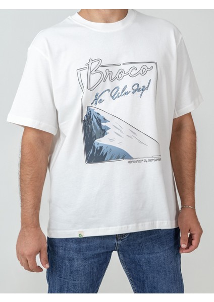 Unisex Erkek/kadın Oversize Bisiklet Yaka %100 Pamuk Uludağ Baskılı T-Shirt indirimleri