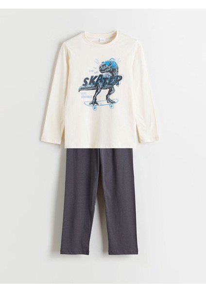 Yeni Sezon Bisiklet Yaka Erkek Çocuk Pijama Takımı modelleri