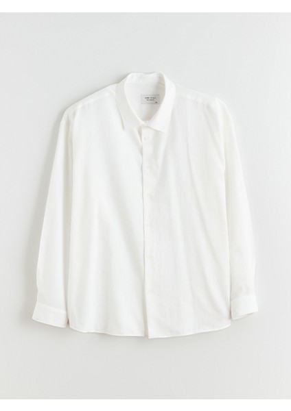 Yeni Sezon Büyük Beden Regular Fit Uzun Kollu Armürlü Erkek Gömlek indirimleri