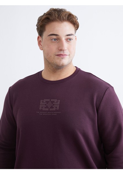 Yeni Sezon Bisiklet Yaka Baskılı Erkek Sweatshirt