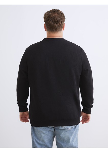 Yeni Sezon Büyük Beden Bisiklet Yaka Erkek Sweatshirt fırsatları