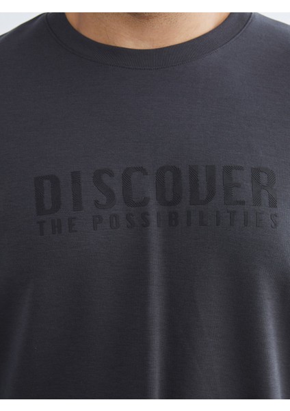 Yeni Sezon Büyük Beden Bisiklet Yaka Baskılı Erkek Sweatshirt modelleri