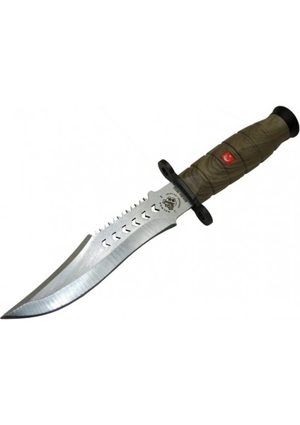 Halmak 1522 Haki Komando Bıçağı 30CM - Tırtıklı Sırt, Kılıflı