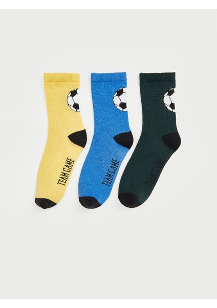 Yeni Sezon Desenli Erkek Çocuk Soket Çorap 3'lü