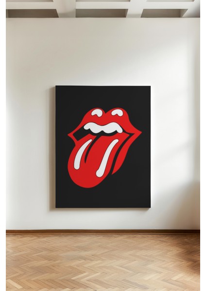 Rock'n Roll Dil - Kanvas Tablo - Kırmızı Siyah Pop Art Müzik Temalı Duvar Dekoru
