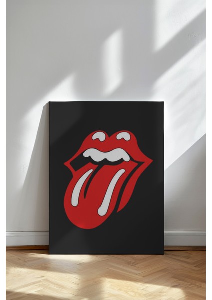 Rock'n Roll Dil - Kanvas Tablo - Kırmızı Siyah Pop Art Müzik Temalı Duvar Dekoru fiyatları