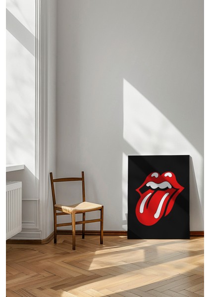 Rock'n Roll Dil - Kanvas Tablo - Kırmızı Siyah Pop Art Müzik Temalı Duvar Dekoru modelleri