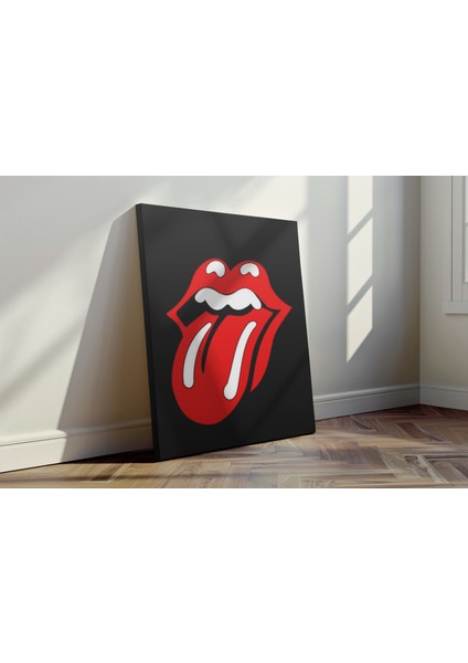 Rock'n Roll Dil - Kanvas Tablo - Kırmızı Siyah Pop Art Müzik Temalı Duvar Dekoru fırsatları