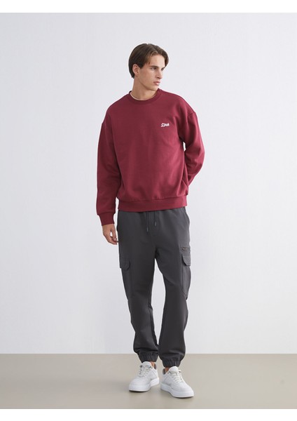 Yeni Sezon Bisiklet Yaka Nakışlı Erkek Sweatshirt fiyatları