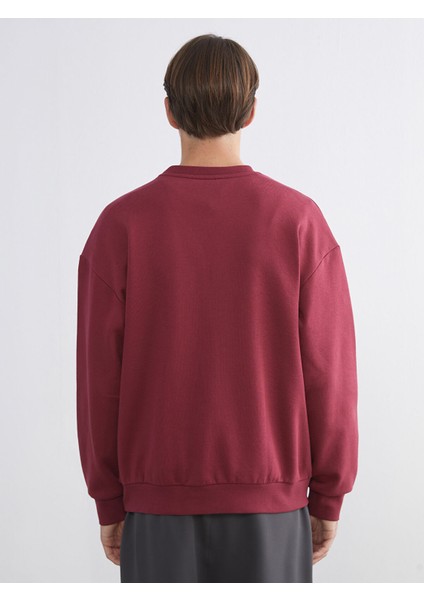 Yeni Sezon Bisiklet Yaka Nakışlı Erkek Sweatshirt fırsatları