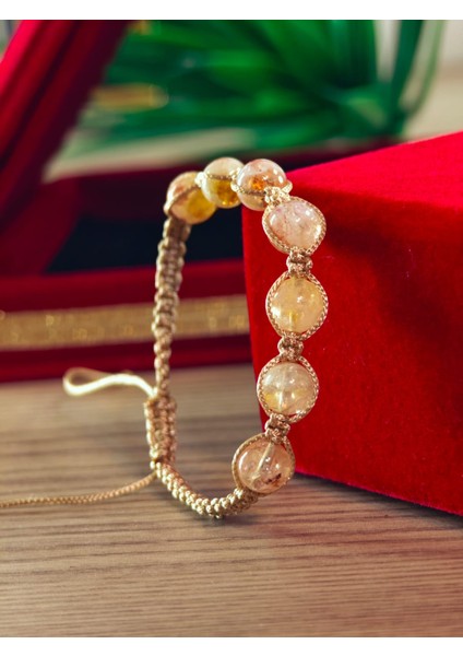 Makrome Bileklik El Yapımı Doğaltaş Makrome Örme Bileklik Akik Taşı, Lapis Taşı, Hematit Taşı