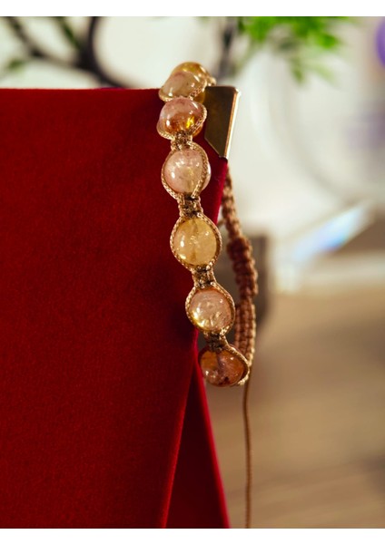 Makrome Bileklik El Yapımı Doğaltaş Makrome Örme Bileklik Akik Taşı, Lapis Taşı, Hematit Taşı fırsatları