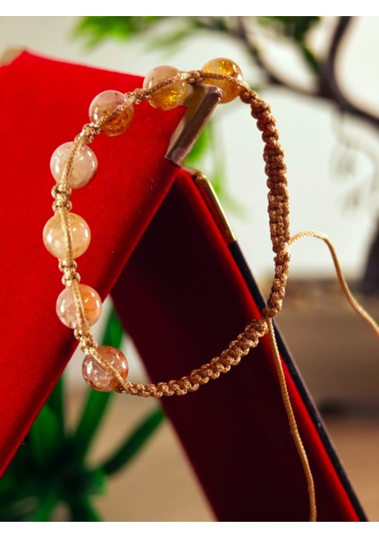 Makrome Bileklik El Yapımı Doğaltaş Makrome Örme Bileklik Akik Taşı, Lapis Taşı, Hematit Taşı