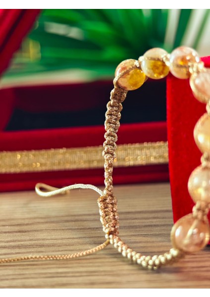 Makrome Bileklik El Yapımı Doğaltaş Makrome Örme Bileklik Akik Taşı, Lapis Taşı, Hematit Taşı