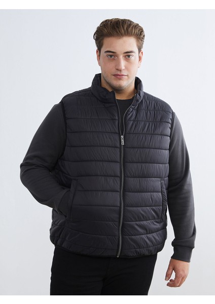 Yeni Sezon Büyük Beden Standart Kalıp Dik Yaka Erkek Şişme Yelek