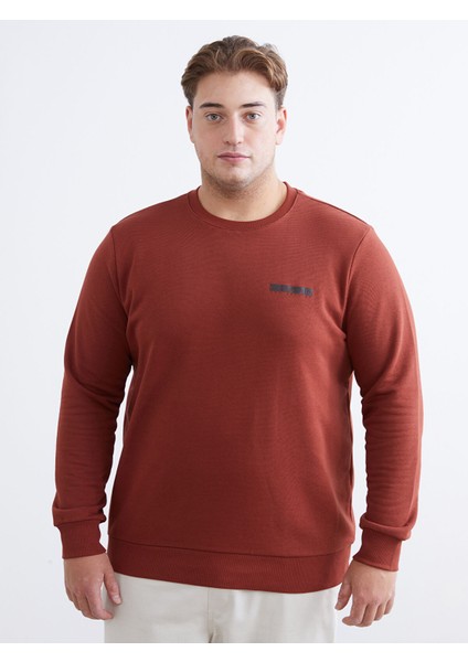 Yeni Sezon Bisiklet Yaka Baskılı Erkek Sweatshirt