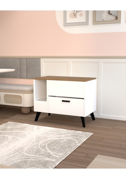 Beyaz Kedi Tuvalet Dolabı | Gizli Girişli %100 Mdf modelleri