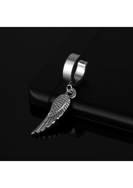 Sıkıştırmalı Mıknatıslı Kanat Model Sallantılı Erkek 316L Çelik Küpe 1 Adet fiyatları