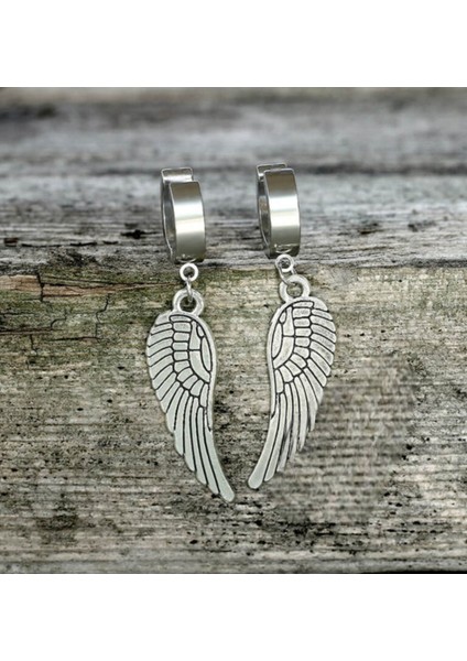 Sıkıştırmalı Mıknatıslı Kanat Model Sallantılı Erkek 316L Çelik Küpe 1 Adet indirimleri