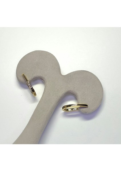 Minimalist Bombeli Huggie Halka Küpe Gold Renk Günlük Kullanım Küpe