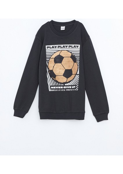 Yeni Sezon Bisiklet Yaka Çift Yönlü Payetli Erkek Çocuk Tişört