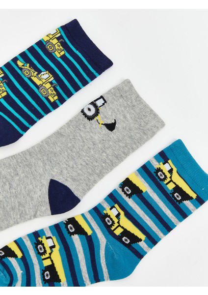 Yeni Sezon Desenli Erkek Çocuk Soket Çorap 5'li modelleri
