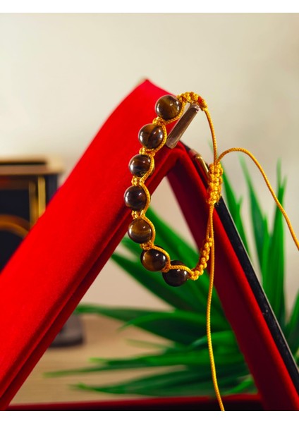 Makrome Bileklik El Yapımı Doğaltaş Makrome Örme Bileklik Akik Taşı, Lapis Taşı, Hematit Taşı