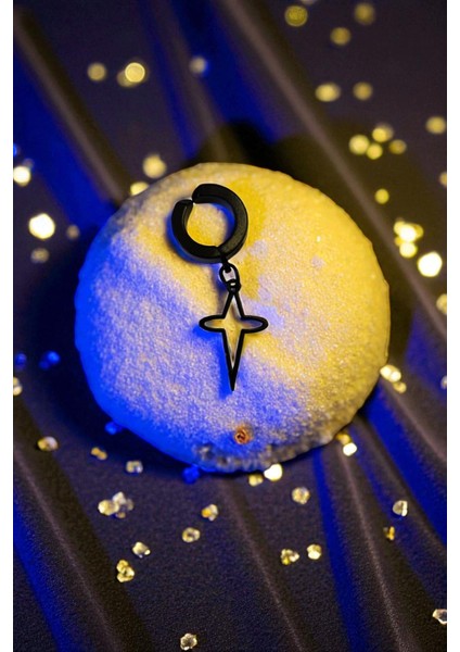 Sıkıştırmalı Mıknatıslı Kutup Yıldızı Model Sallantılı Erkek 316L Çelik Küpe 1 Adet fırsatları