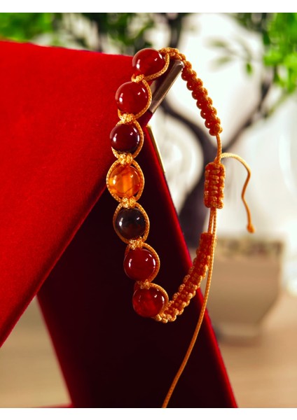 Makrome Bileklik El Yapımı Doğaltaş Makrome Örme Bileklik Akik Taşı, Lapis Taşı, Hematit Taşı fırsatları