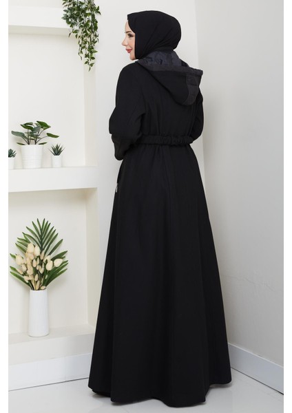 Kışlık Kaşe Kadın Siyah Pardesü Genç Spor Büyük Beden 58004 indirimleri