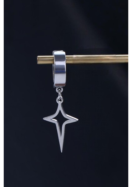 Sıkıştırmalı Mıknatıslı Yıldız Model Sallantılı Erkek 316L Çelik Küpe 1 Adet fiyatları