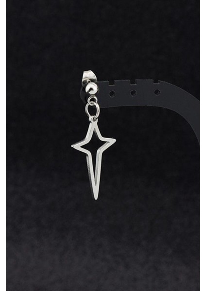 Sıkıştırmalı Mıknatıslı Yıldız Model Sallantılı Erkek 316L Çelik Küpe 1 Adet indirimleri