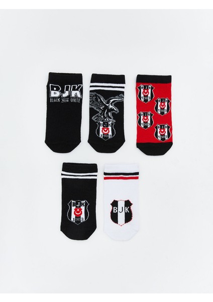 Yeni Sezon Beşiktaş Desenli Erkek Çocuk Patik Çorap 5'li