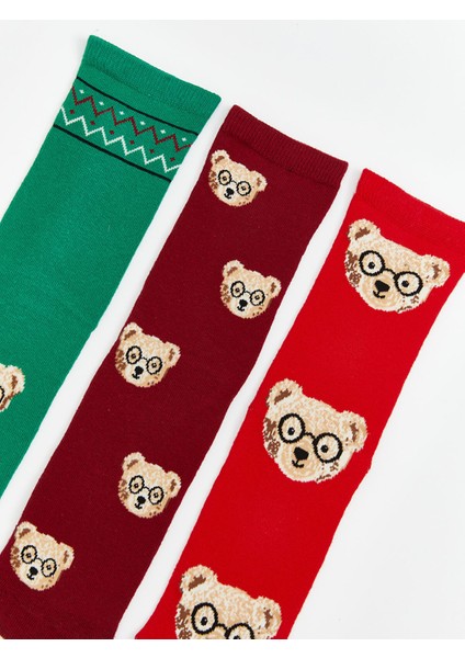Yeni Sezon Ayı Teddy Desenli Erkek Çocuk Soket Çorap 5'li modelleri