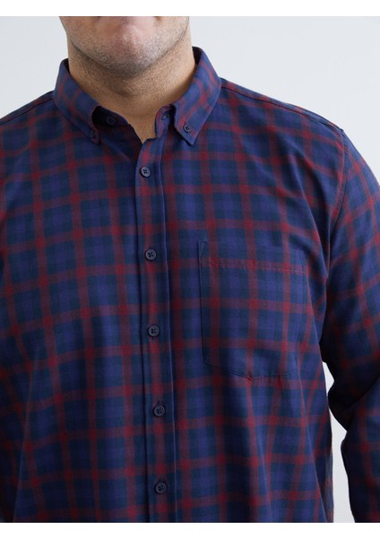 Yeni Sezon Büyük Beden Regular Fit Uzun Kollu Ekose Erkek Gömlek modelleri