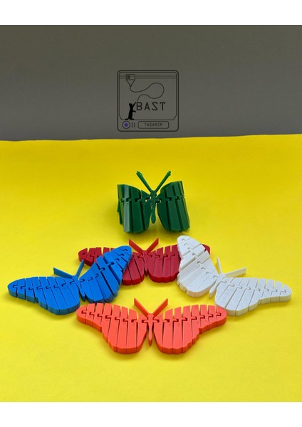 Bast Tasarım 3D Yazıcı Hareketli Eklemli Kelebek Oyuncak modelleri