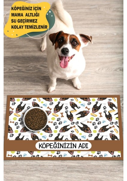 Köpeğinize Özel Isimli Su Geçirmez Mama Altlığı Mama Servis