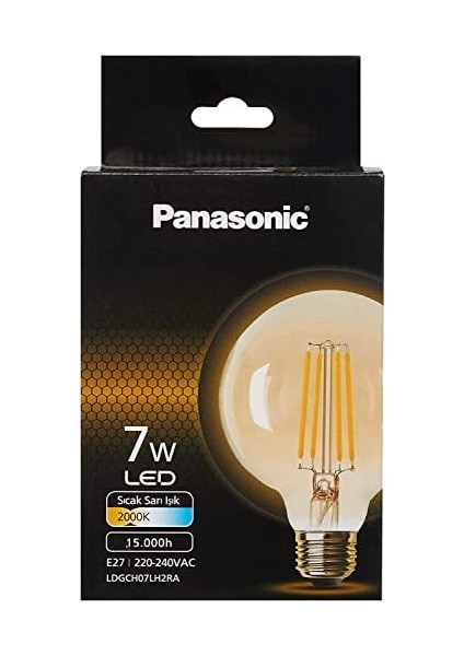 E27 Fil G95 Lamba, Sarı Işık 7W 630LM 2000K modelleri