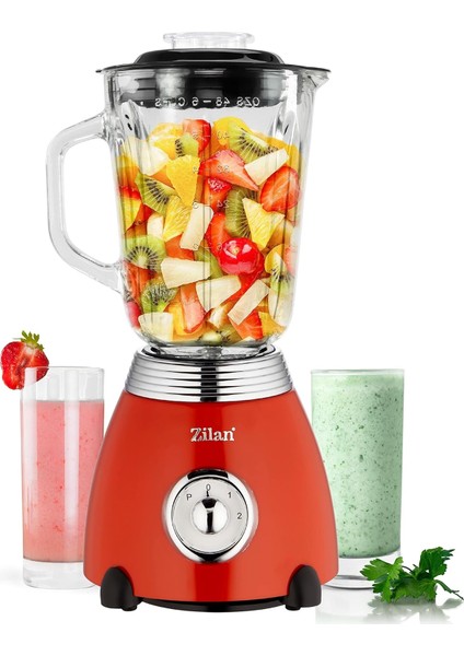 60'lı Yıllar Retro, 6 Bölmeli Metal Bıçak, 1,5 Litre Ml, 500 Watt, Cam, Paslanmaz Çelik, Nabız Fonksiyonu, Evrensel Güçlü Mikser, Smoothie Makinesi, Buz Kırıcı, Yumurta Akı Çalkalayıcı