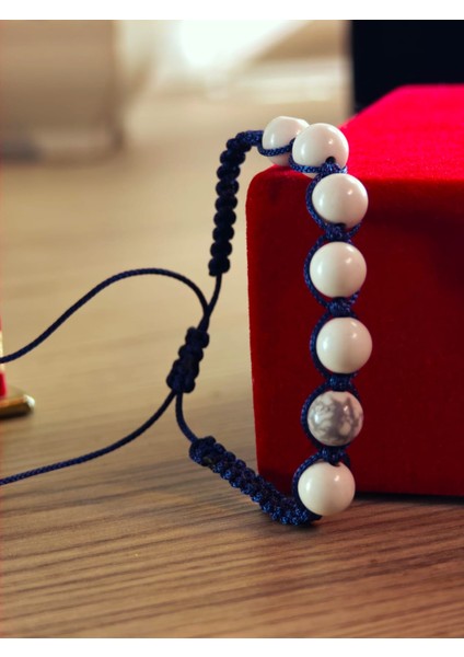 Makrome Bileklik El Yapımı Doğaltaş Makrome Örme Bileklik Akik Taşı, Lapis Taşı, Hematit Taşı